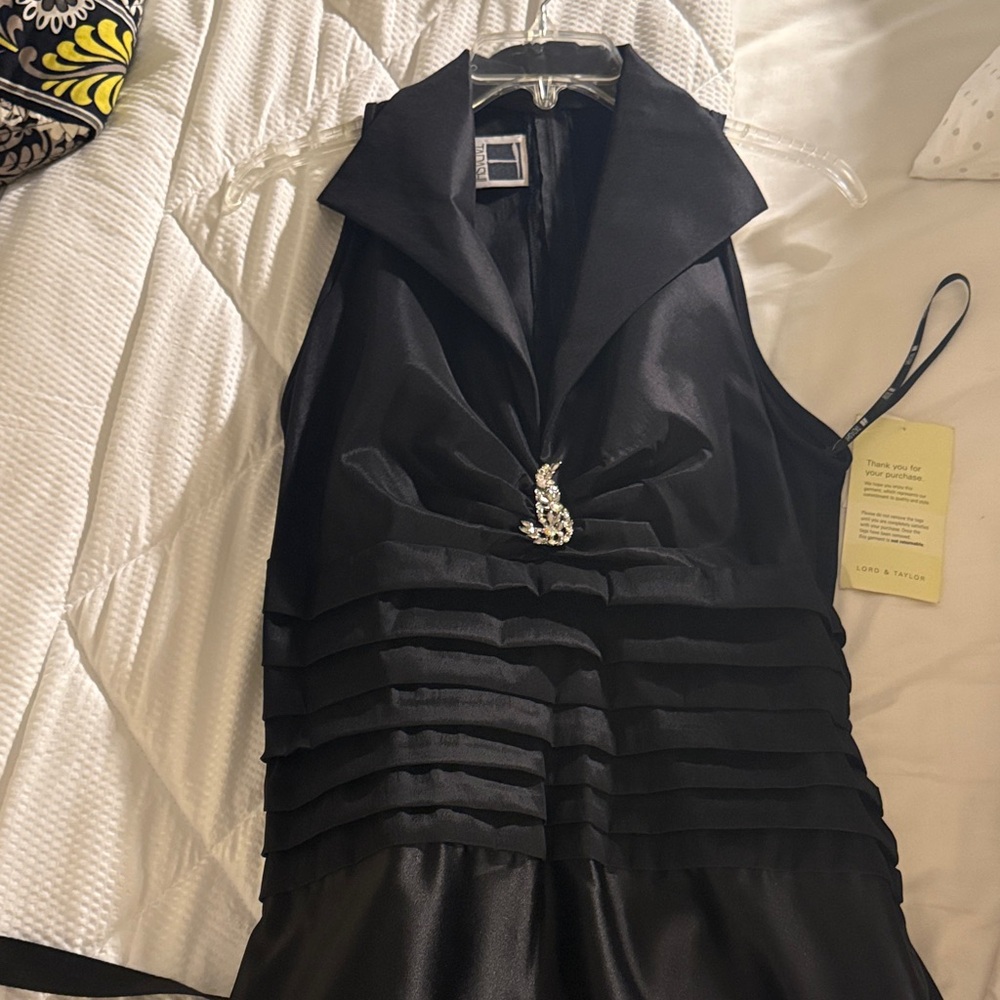 Lord & Taylor Black Dress with Jewel Detail